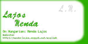 lajos menda business card